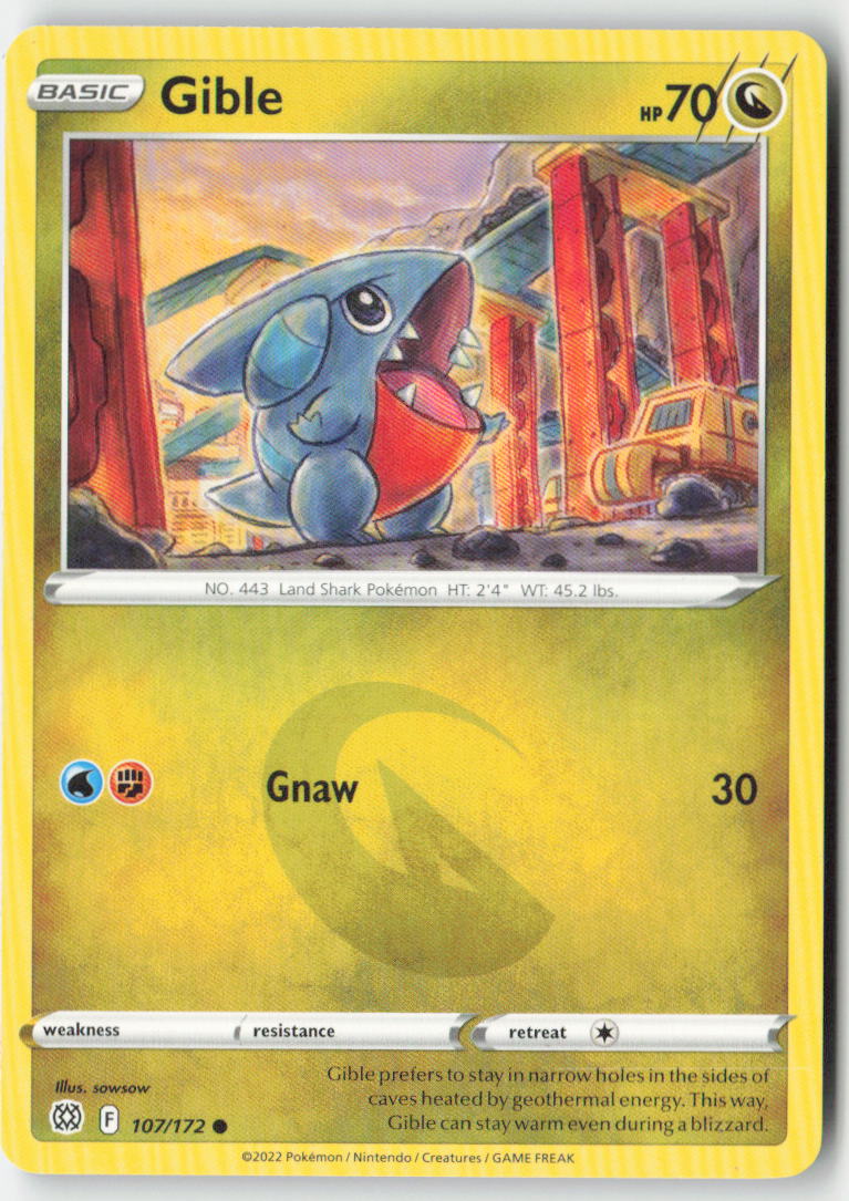 Gible 107/172 Regular Brilliant Stars Moderately Played