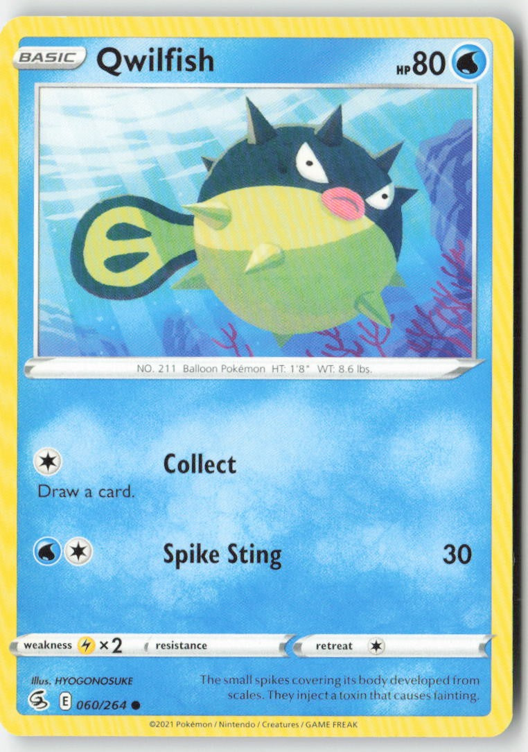 Qwilfish 60/264 Regular Fusion Strike Moderately Played