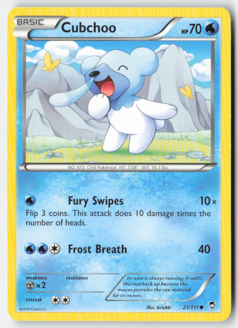 Cubchoo 21/111 Regular Furious Fists Moderately Played