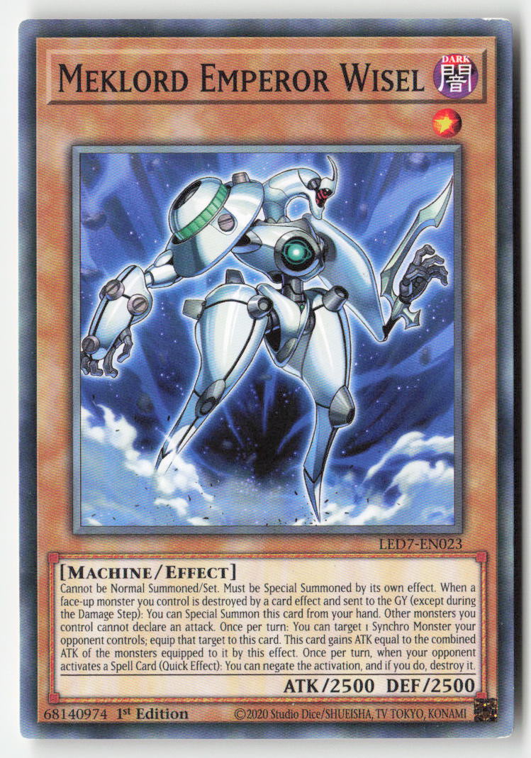 Meklord Emperor Wisel LED7-EN023 1st Edition Common Moderately Played, Front
