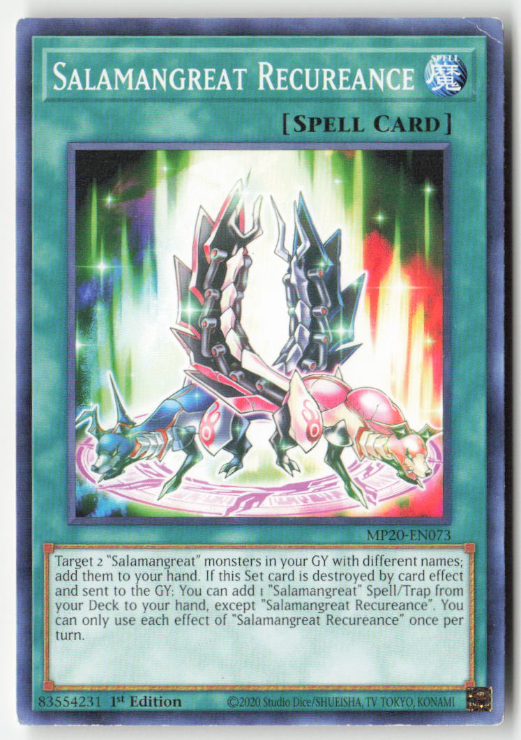 Salamangreat Recureance MP20-EN073 1st Edition Common Moderately Played