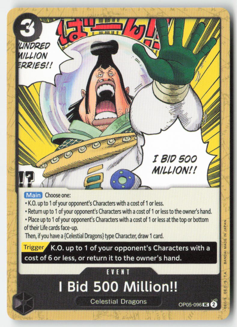 I Bid 500 Million!! OP05-096 Normal Uncommon Lightly Played