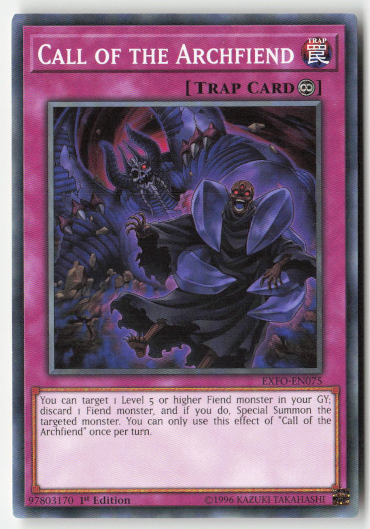 Call of the Archfiend EXFO-EN075 1st Edition Common Moderately Played, Front