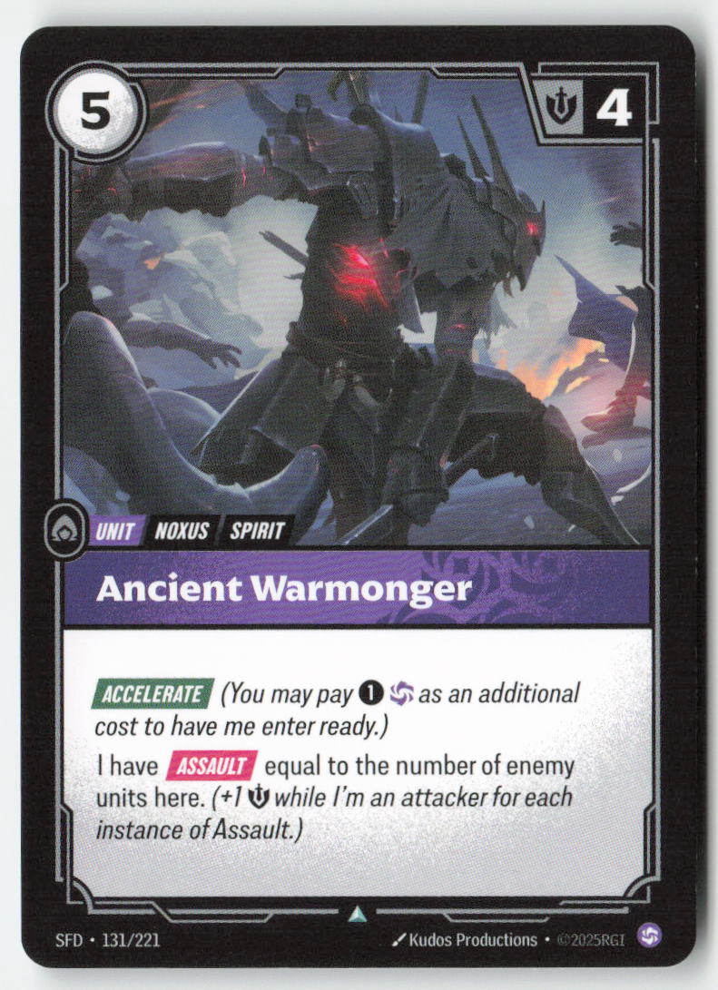 Ancient Warmonger #131/221 - Spiritforged - Riftbound - Uncommon - Lightly Played