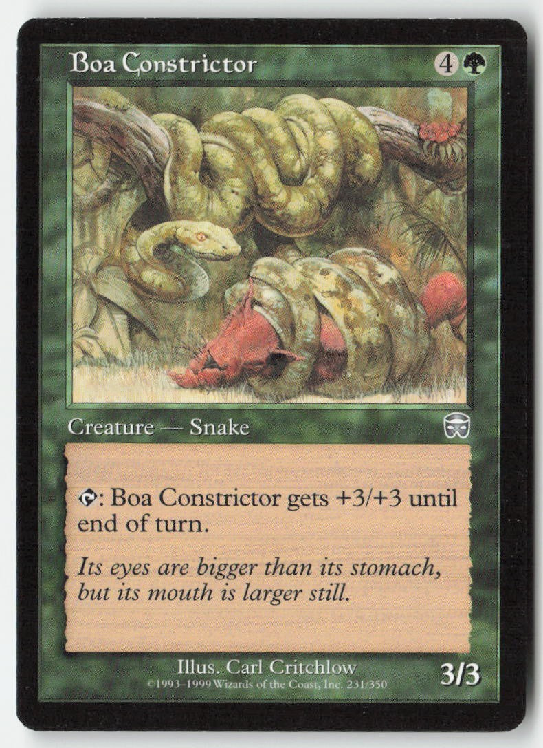 Boa Constrictor MMQ 231 Uncommon Moderately Played, Front