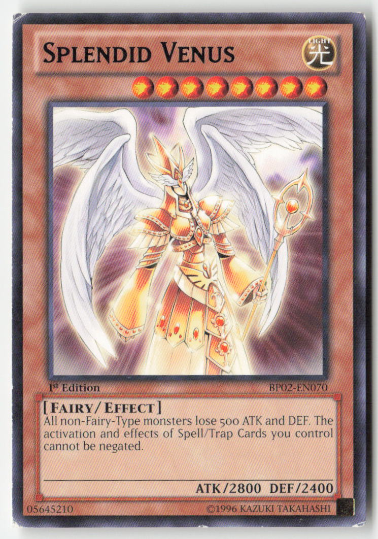 Splendid Venus BP02-EN070 1st Edition Rare Moderately Played, Front