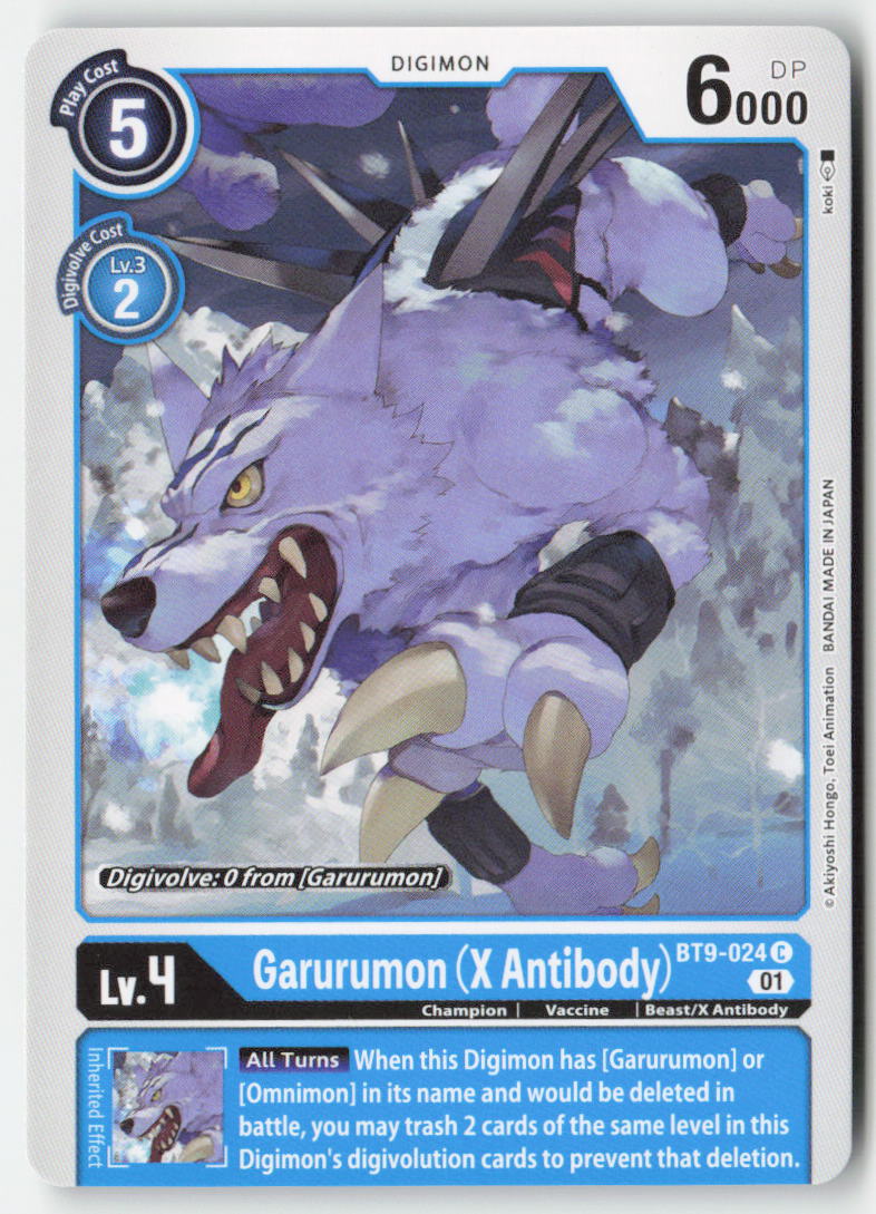 Garurumon (X Antibody) BT9-024 Normal Common Near Mint, Front