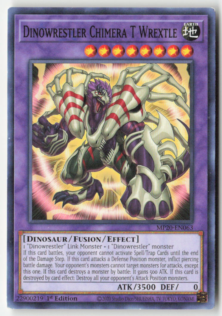 Dinowrestler Chimera T Wrextle MP20-EN063 1st Edition Common Moderately Played, Front