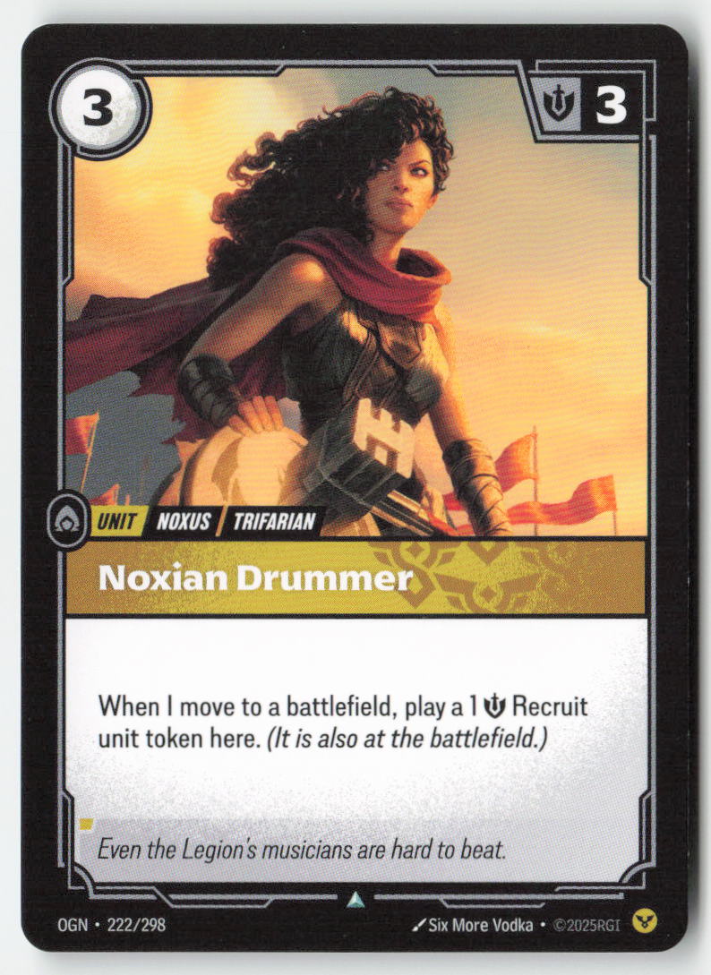 Noxian Drummer #222/298 - Origins - Riftbound - Uncommon - Lightly Played