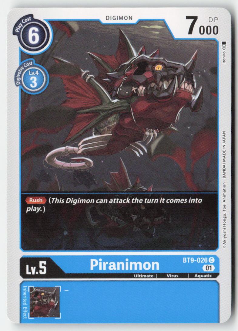 Piranimon BT9-026 Normal Common Near Mint