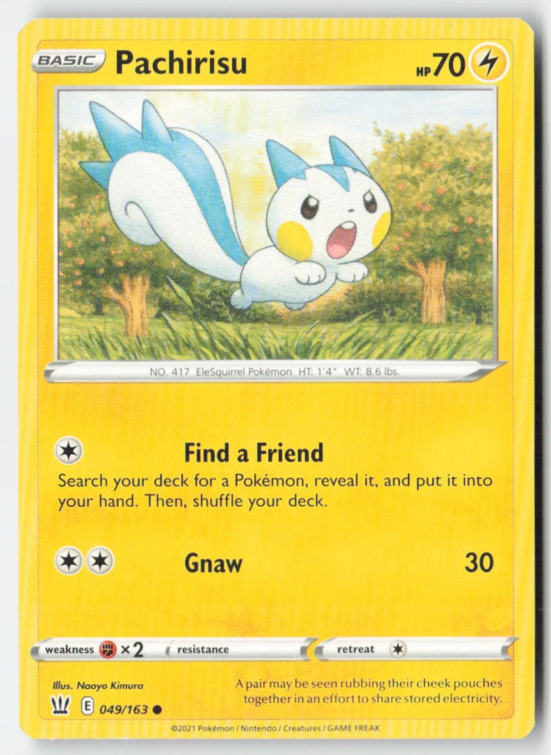 Pachirisu 49/163 Regular Battle Styles Moderately Played, Front