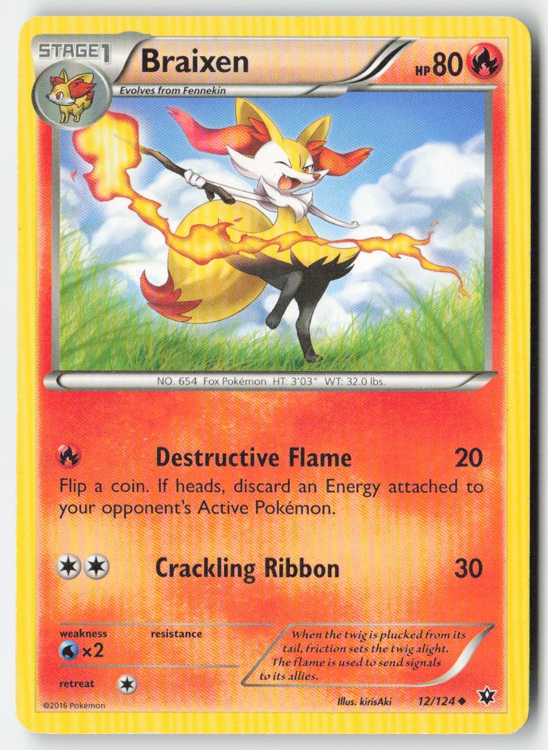 Braixen 12/124 Regular Fates Collide Moderately Played