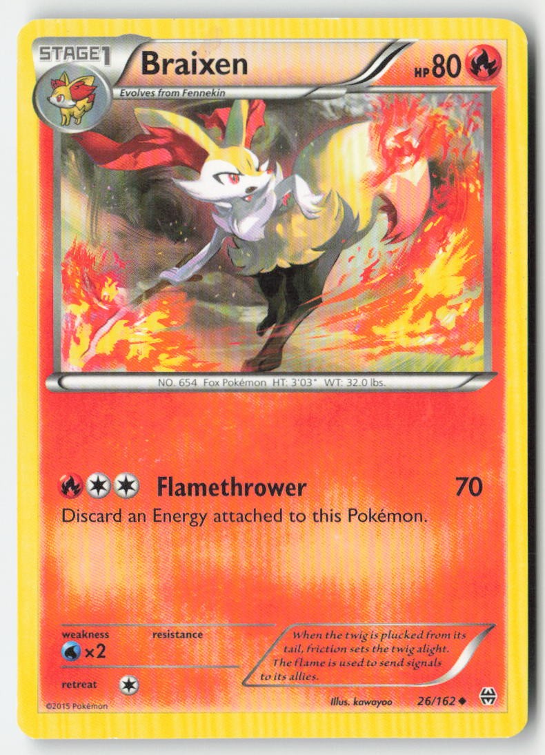 Braixen 26/162 Regular BREAKthrough Moderately Played, Front