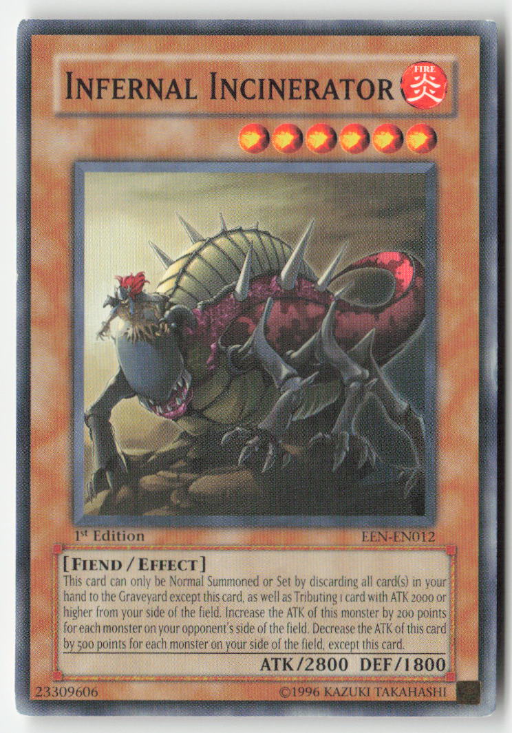 Infernal Incinerator EEN-EN012 1st Edition Common Moderately Played, Front