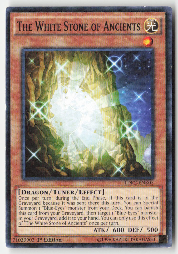 The White Stone of Ancients LDK2-ENK05 1st Edition Common Moderately Played, Front
