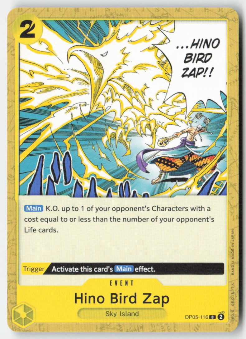 Hino Bird Zap OP05-116 Normal Common Lightly Played