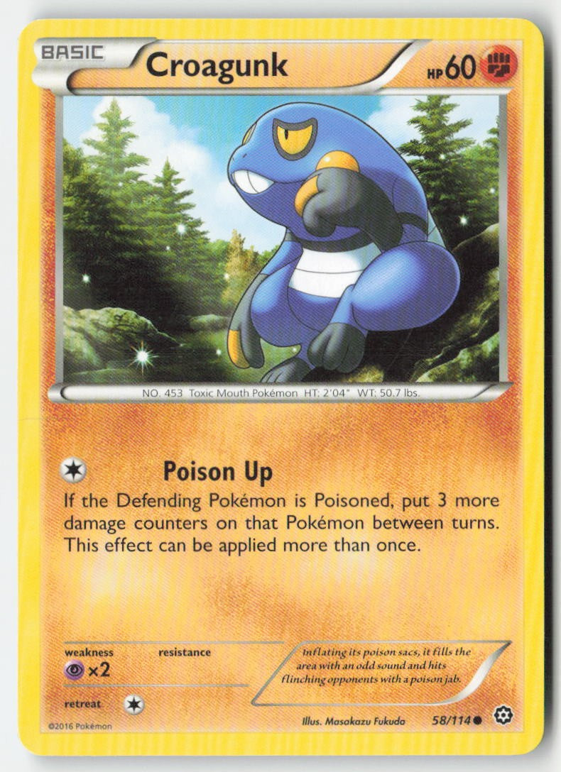 Croagunk 58/114 Regular Steam Siege Moderately Played