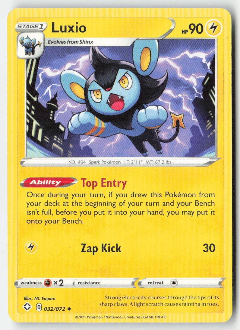 Luxio 32/72 Regular Shining Fates Moderately Played