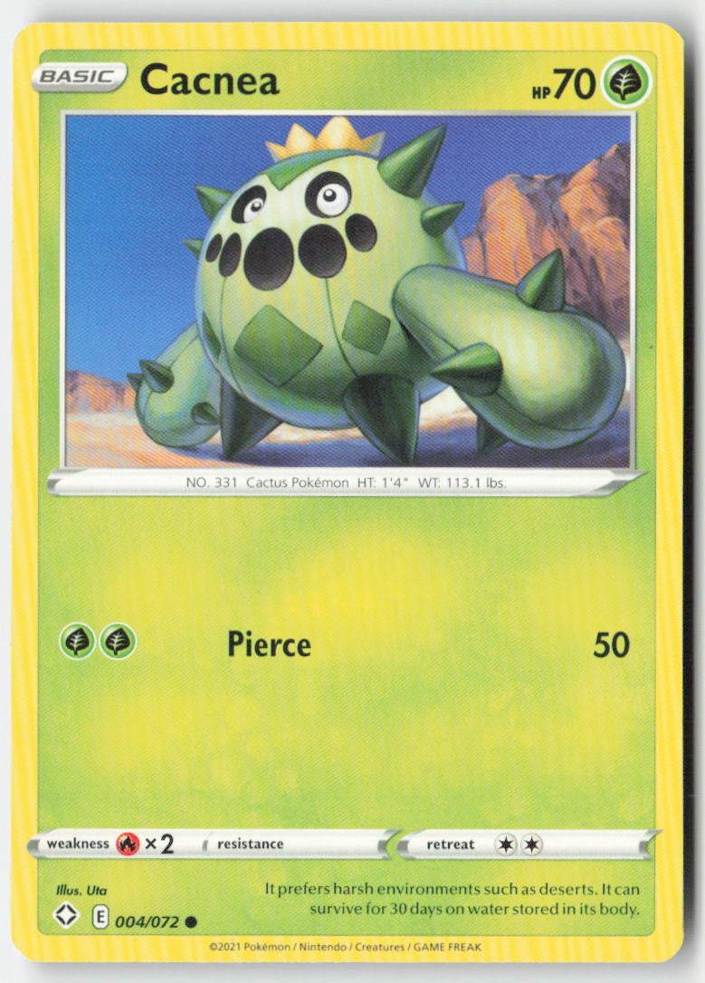 Cacnea 4/72 Regular Shining Fates Moderately Played