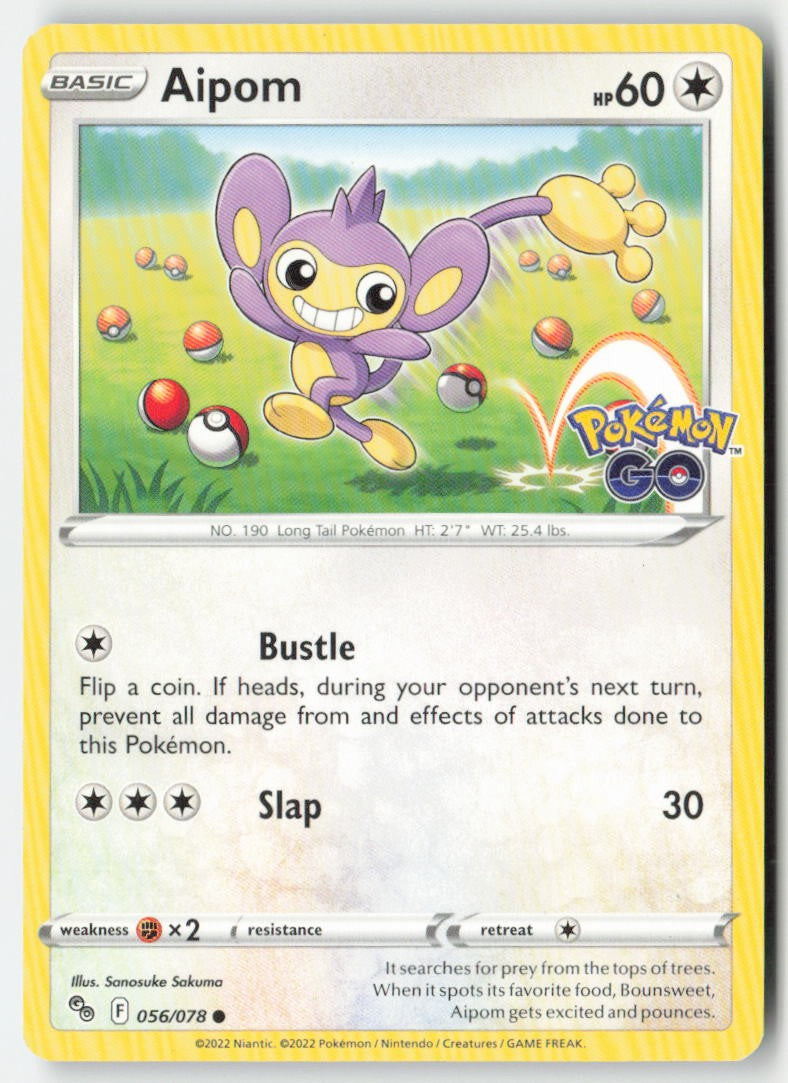 Aipom 056/78 Regular Pokémon GO Moderately Played