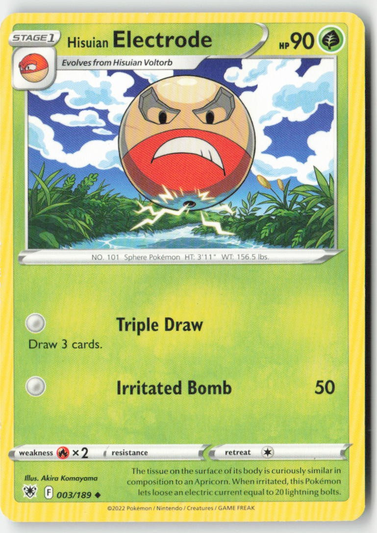 Hisuian Electrode 003/189 Regular Astral Radiance Moderately Played, Front