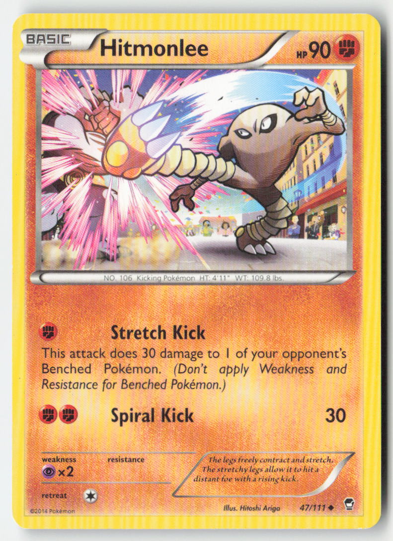 Hitmonlee 47/111 Regular Furious Fists Moderately Played, Front