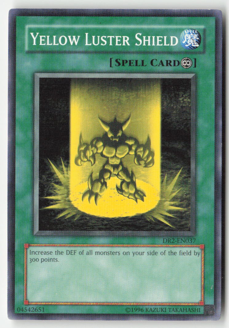 Yellow Luster Shield DR2-EN037 Unlimited Common Moderately Played, Front