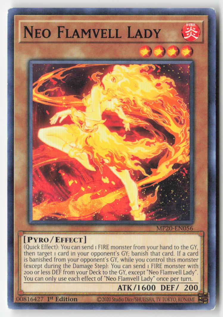 Neo Flamvell Lady MP20-EN056 1st Edition Common Moderately Played, Front