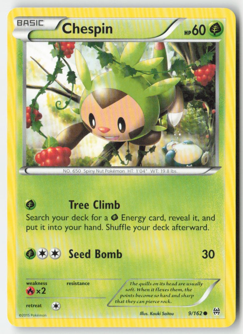Chespin 9/162 Regular BREAKthrough Moderately Played