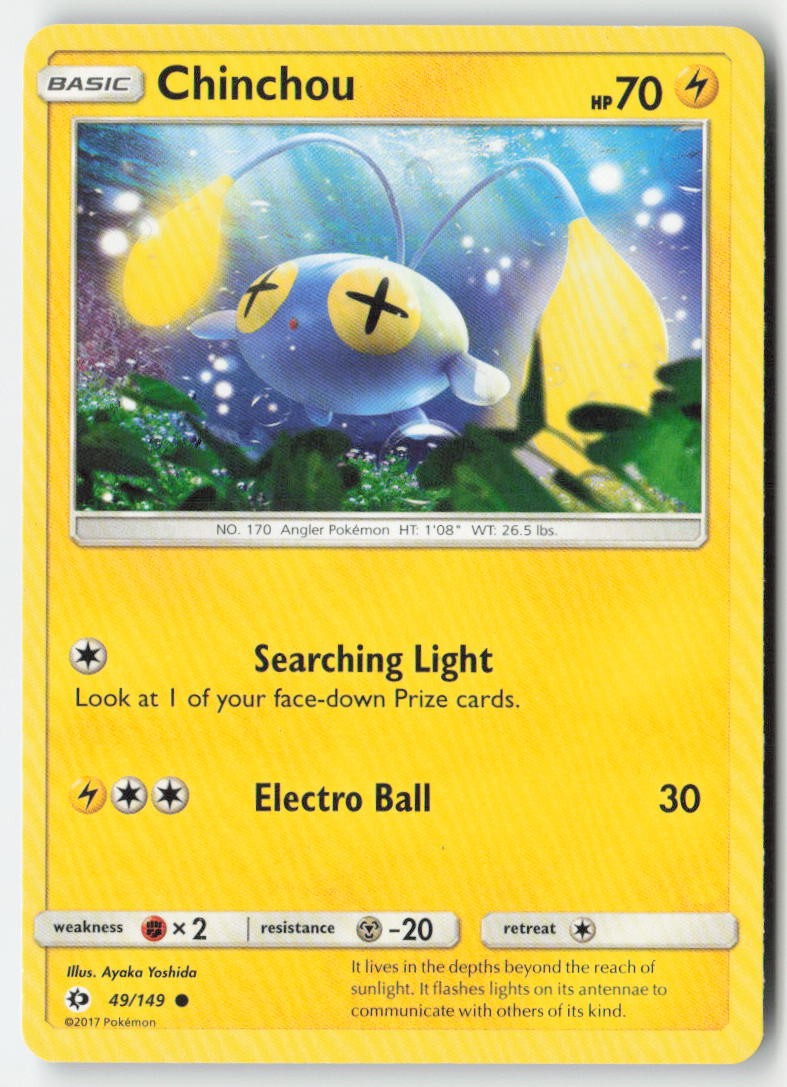 Chinchou 49/149 Regular Sun & Moon Moderately Played