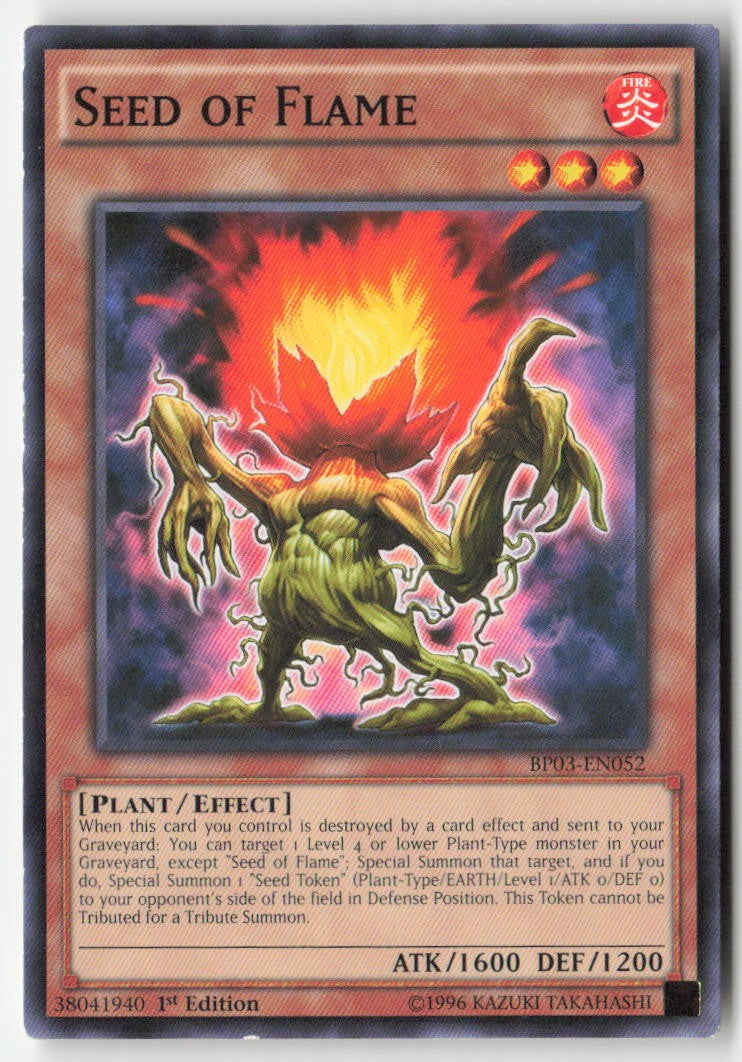Seed of Flame BP03-EN052 1st Edition Common Moderately Played
