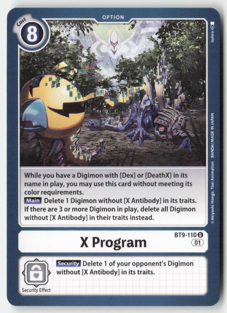 X Program BT9-110 Normal Uncommon Near Mint, Front