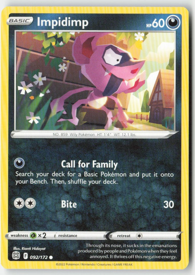 Impidimp 092/172 Regular Brilliant Stars Moderately Played, Front