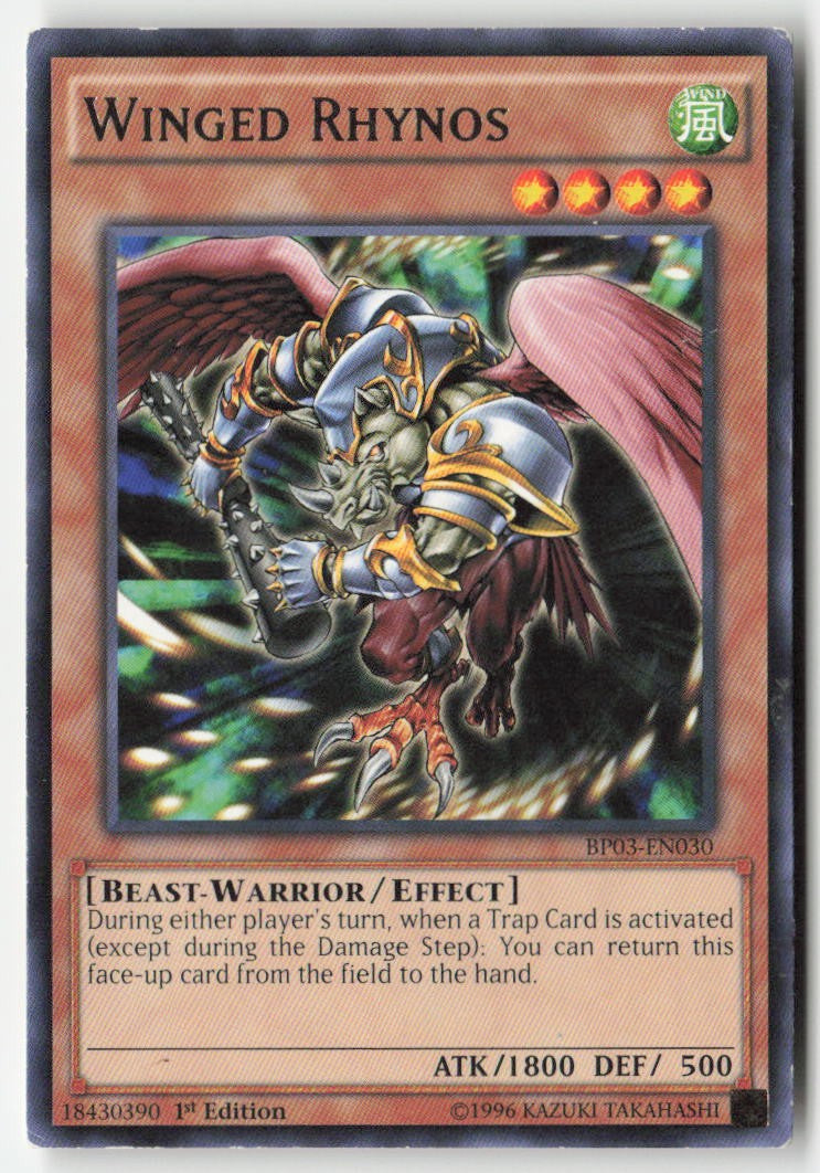 Winged Rhynos BP03-EN030 1st Edition Rare Moderately Played
