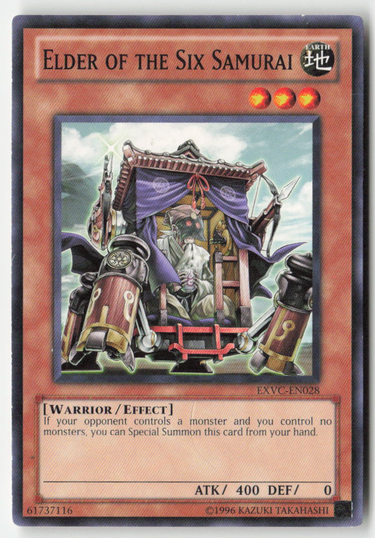 Elder of the Six Samurai EXVC-EN028 Unlimited Common Moderately Played, Front