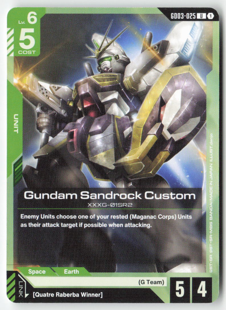 Gundam Sandrock Custom GD03-025 Uncommon Normal Lightly Played