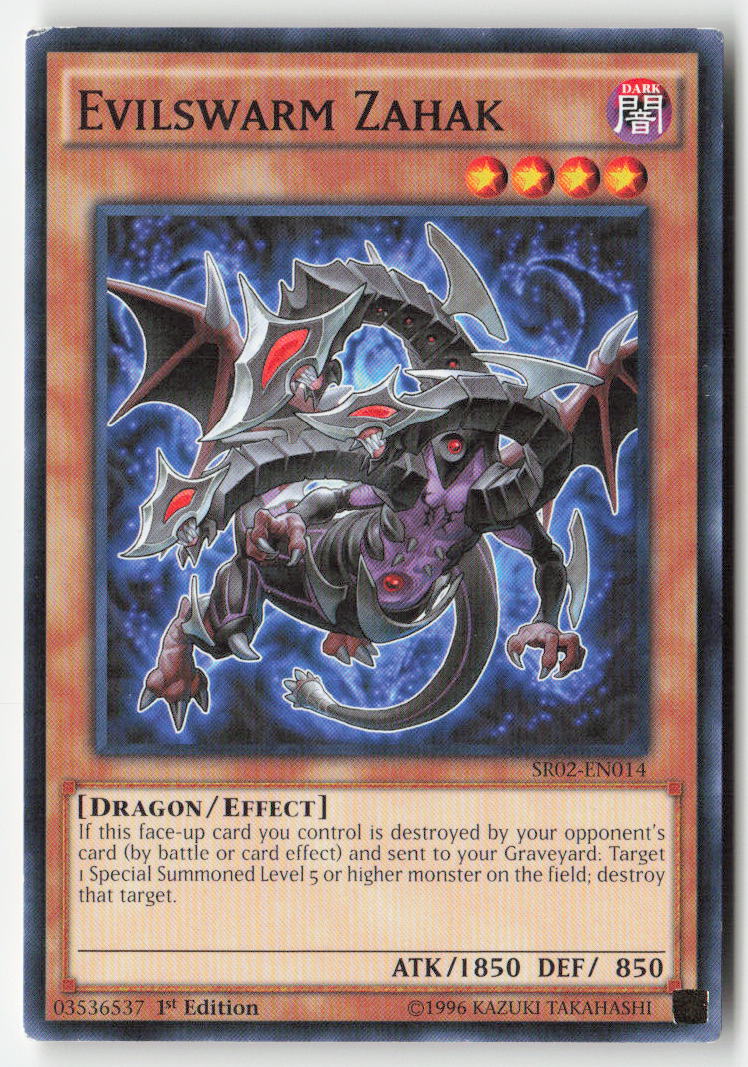 Evilswarm Zahak SR02-EN014 1st Edition Common Moderately Played, Front