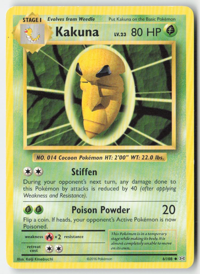 Kakuna 6/108 Regular Evolutions Moderately Played