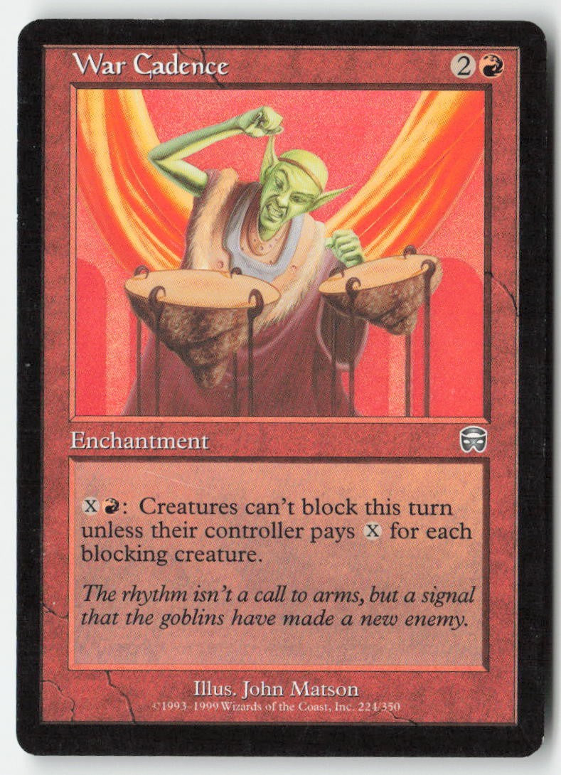 War Cadence MMQ 224 Uncommon Moderately Played, Front