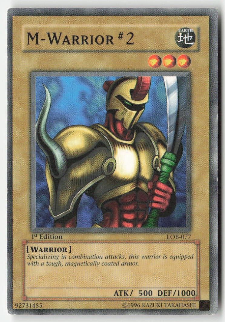 M-Warrior #2 LOB-077 1st Edition Common Moderately Played, Front