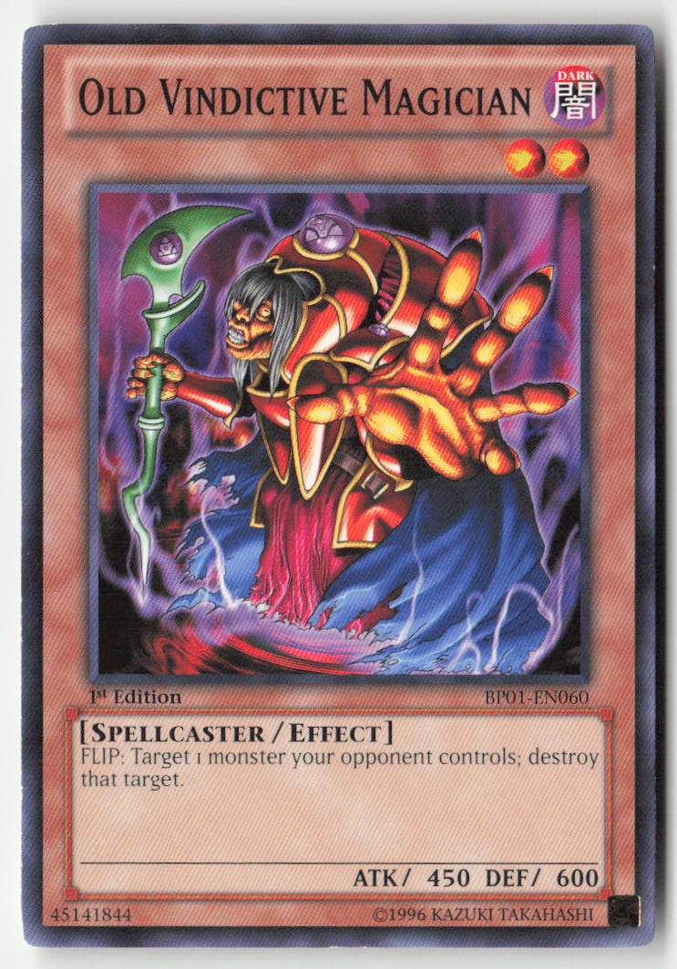 Old Vindictive Magician BP01-EN060 1st Edition Common Moderately Played