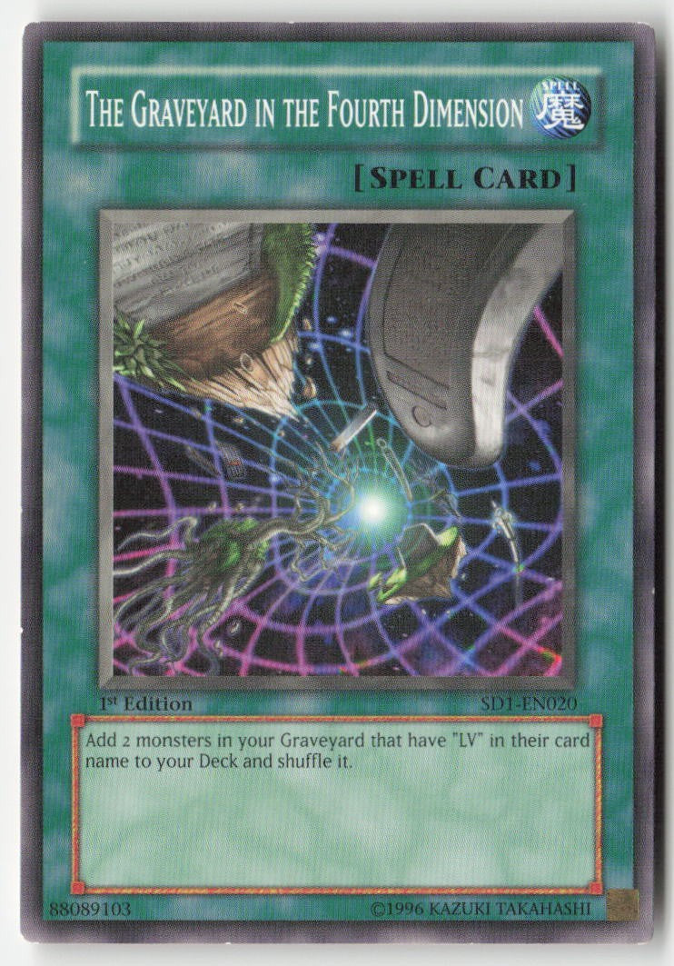 The Graveyard in the Fourth Dimension SD1-EN020 1st Edition Common Moderately Played