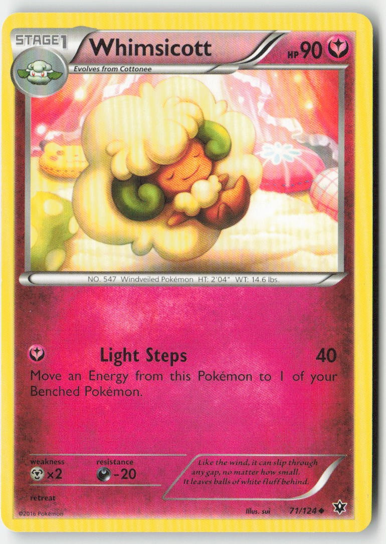 Whimsicott 71/124 Regular Fates Collide Moderately Played