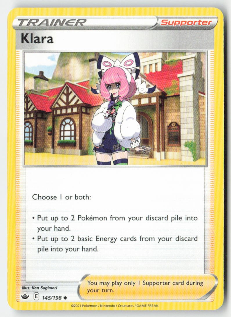 Klara 145/198 Regular Chilling Reign Moderately Played, Front