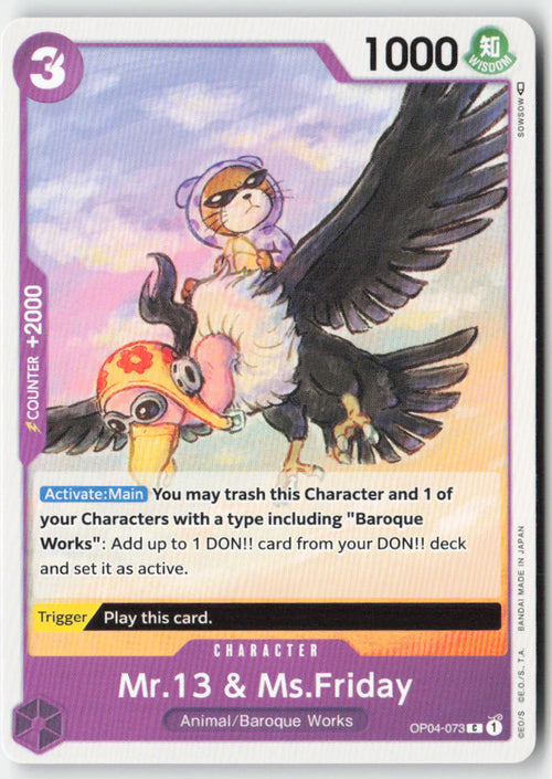 Mr.13 & Ms.Friday OP04-073 Normal Common Lightly Played