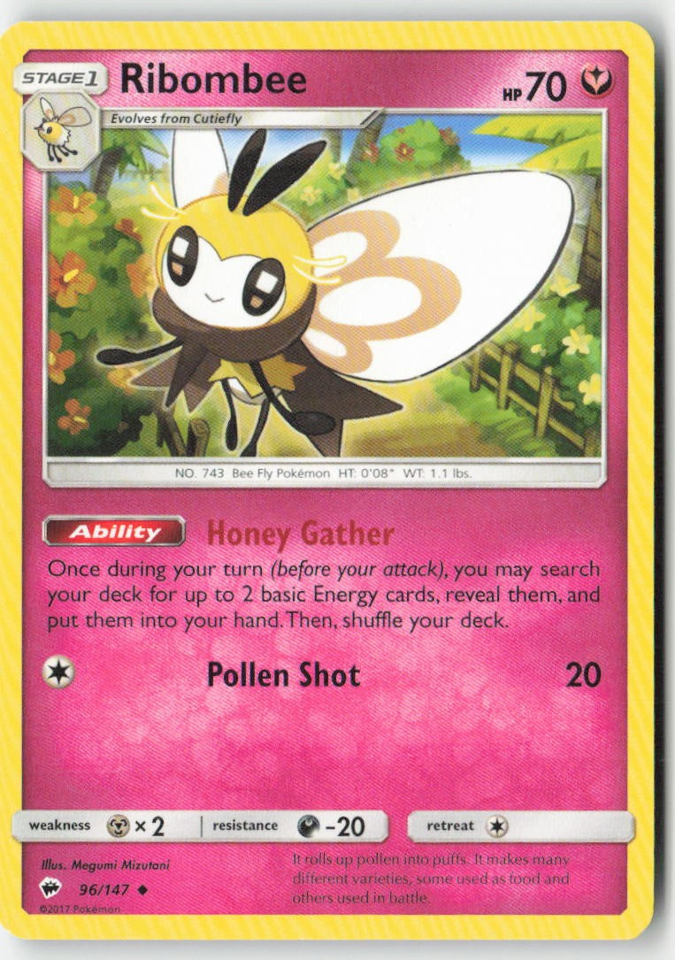 Ribombee 96/147 Regular Burning Shadows Moderately Played, Front