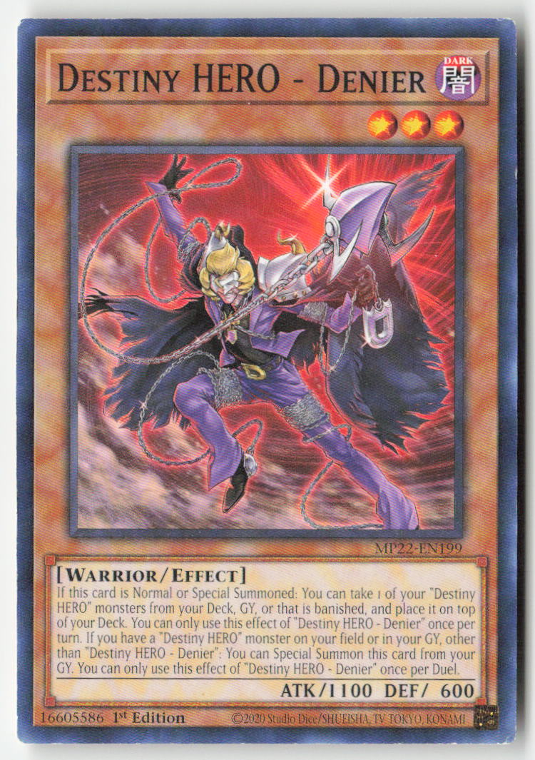 Destiny HERO - Denier MP22-EN199 1st Edition Common Moderately Played