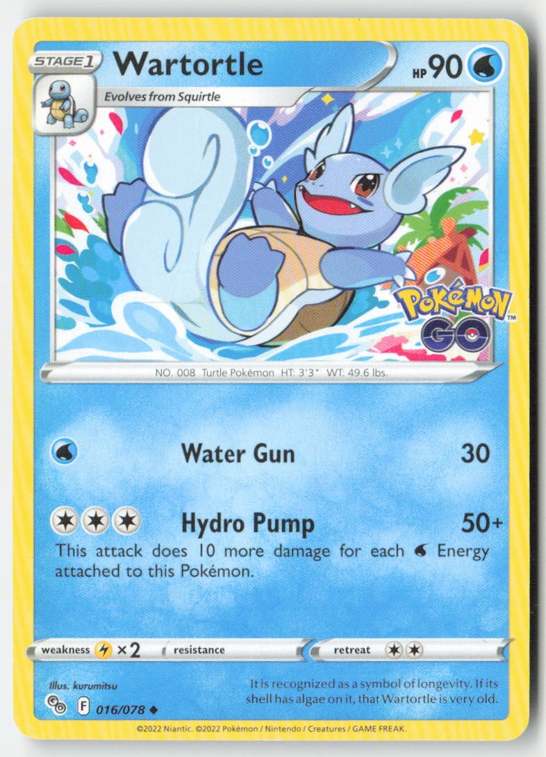 Wartortle 016/78 Regular Pokémon GO Moderately Played