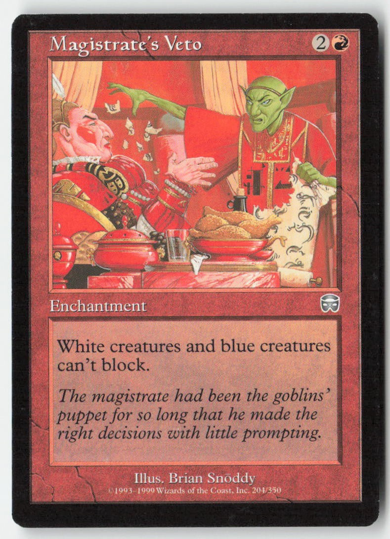 Magistrate's Veto MMQ 204 Uncommon Moderately Played, Front