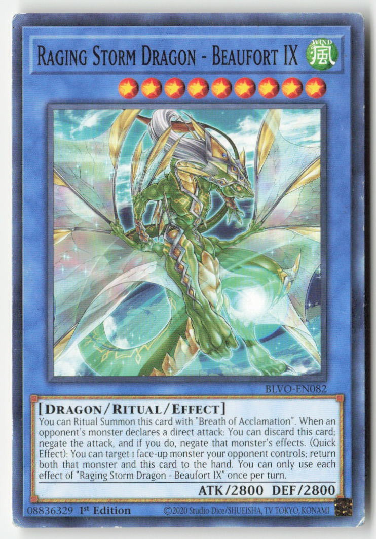 Raging Storm Dragon - Beaufort IX BLVO-EN082 1st Edition Common Moderately Played, Front